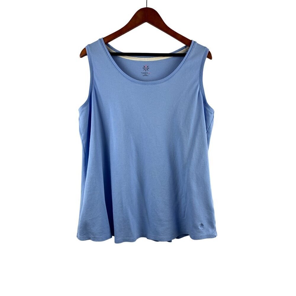 Isaac Mizrahi Live Essentials Womens XL Blue Sleeveless Cotton Tank Top